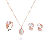 Elegant Opal Jewelry Sets For Woman Cubic Water Drop