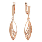 Gold Ethnic Hollow Geometric Oval Dangle Earrings585 Gold Color