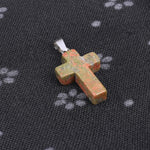 1pcs Fashion Natural Stone Pendant Only CrossUnakite