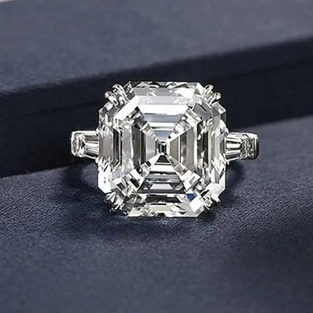 Luxury Asscher Cubic Zirconia Engagement Ring for WomenF149710