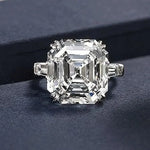 Luxury Asscher Cubic Zirconia Engagement Ring for WomenF149710