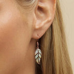 High-End Elegant Rose Gold Long Leaf Earrings for Women