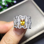 Natural Citrine Gemstone 925 Sterling Silver RingRing5