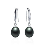 Natural Freshwater Cultured Pearl Drop Earrings for Womenblack8-9mm