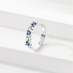 Star and Moon Sapphire Silver Resizable RingRing