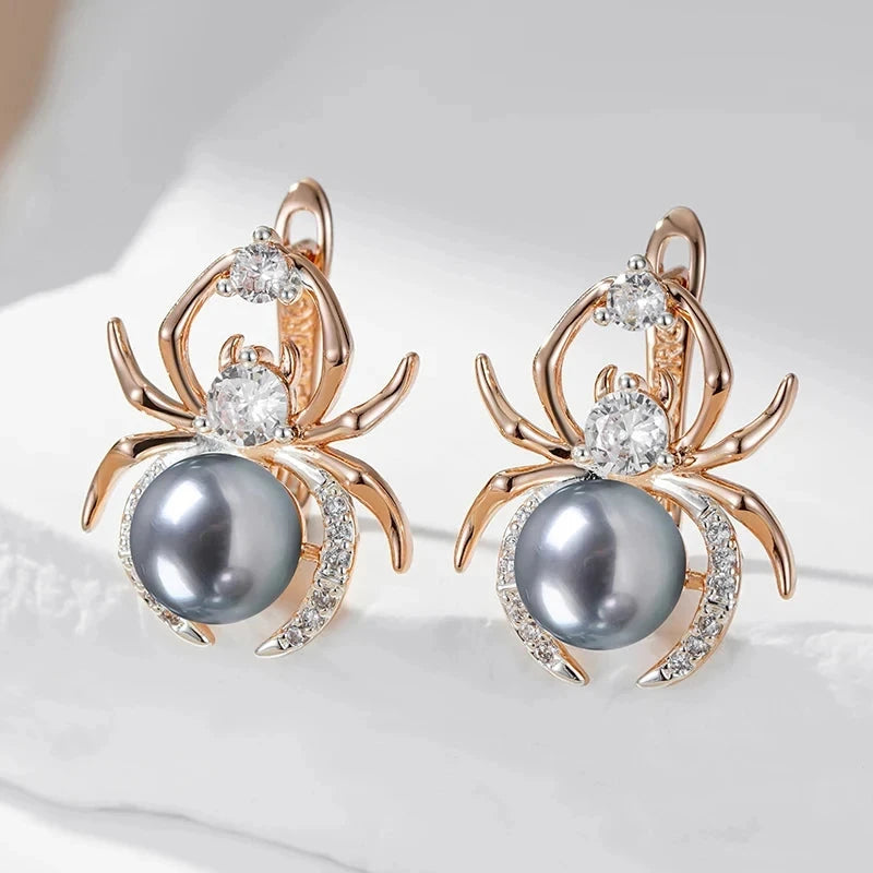 Spider 585 Rose Gold Color Earrings