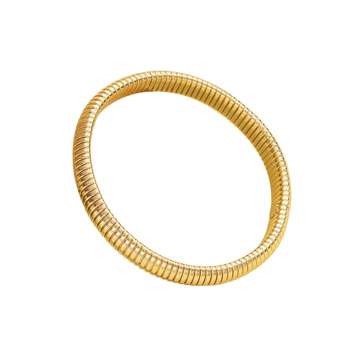 Gold Wide Metal Bangles – Stretch Bracelet SetOV 1PCS