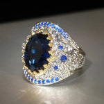 Retro Vintage Two-Tone Zircon Ring