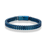 8MM Blue Stainless Steel Curb Chain BraceletBlue21cm