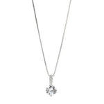 Fashion 925 Sterling Silver Round Zircon Necklace Minimalist Style Charm Choker Pendant Party Gift For Women's Fine JewelryWT