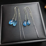 Reiki Healing Stone 1 Pair Natural Aquamarine Earrings