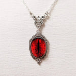 Gorgeous Carved Bohemian Garnet Pendant NecklaceYA4294-1