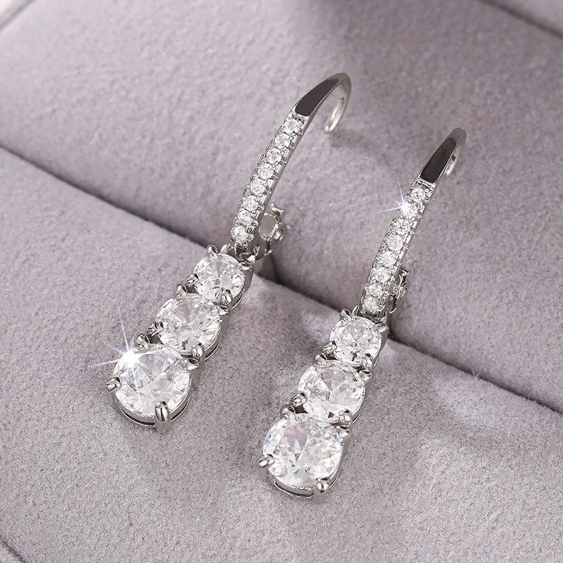 Elegant CZ Drop Earrings for Women