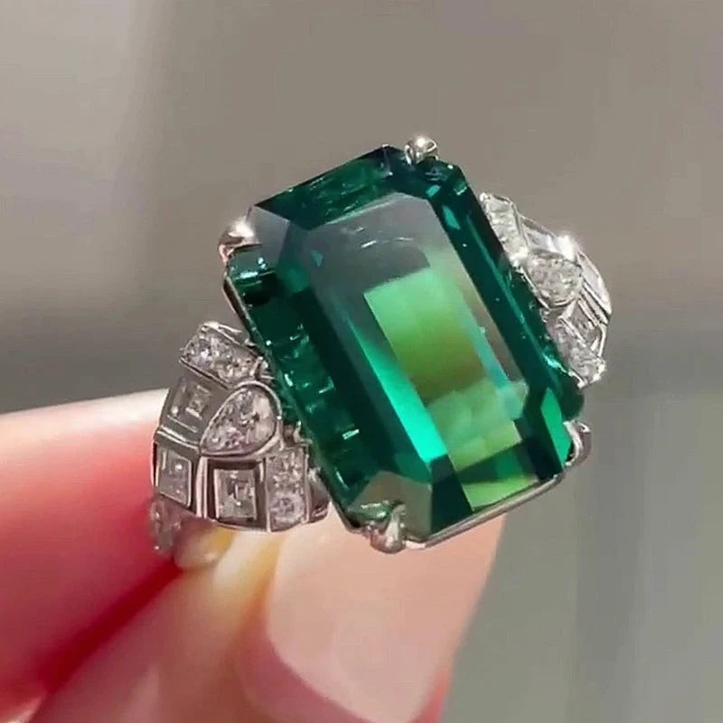 Big Green Cubic Zircon Women Rings