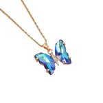 Gradient Butterfly Pendant Necklace