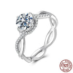 1CT Moissanite Twisted Ring Retro Lace Statement Round Cut