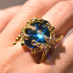 Elegant Peacock 14k Gold Color Sapphire Gemstone Ring9