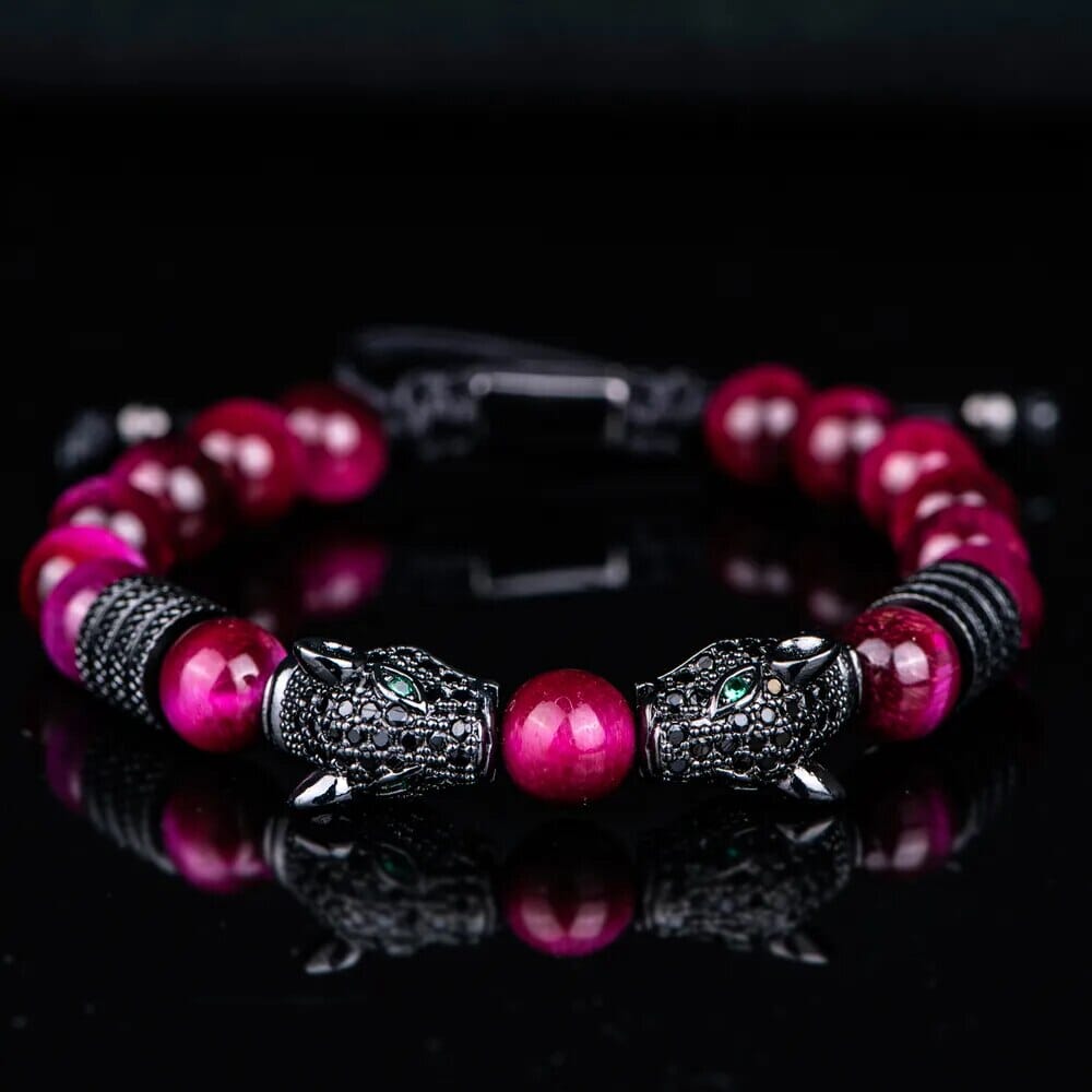 Double Leopard Head BraceletsBraceletBlack rose black cz