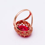 Rose Gold Inlaid Oval Ruby Resizable RingRing