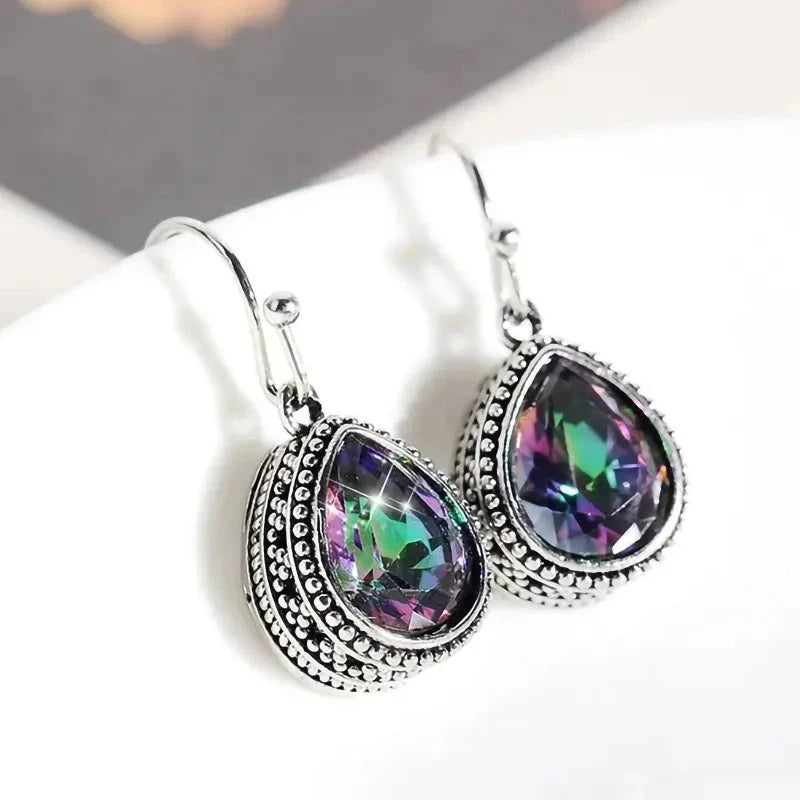 New Exquisite Multi-colored CZ Dangle Earrings for Women Special-interested Birthday Day Gift Wedding Party Trendy JewelryE3304