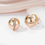Glossy 585 Gold Color Ball Earrings For Women Natural Zircon