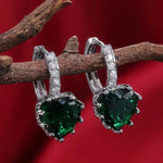 Luxury Green Crystal Drop Earrings – Women's Anniversary GiftE225