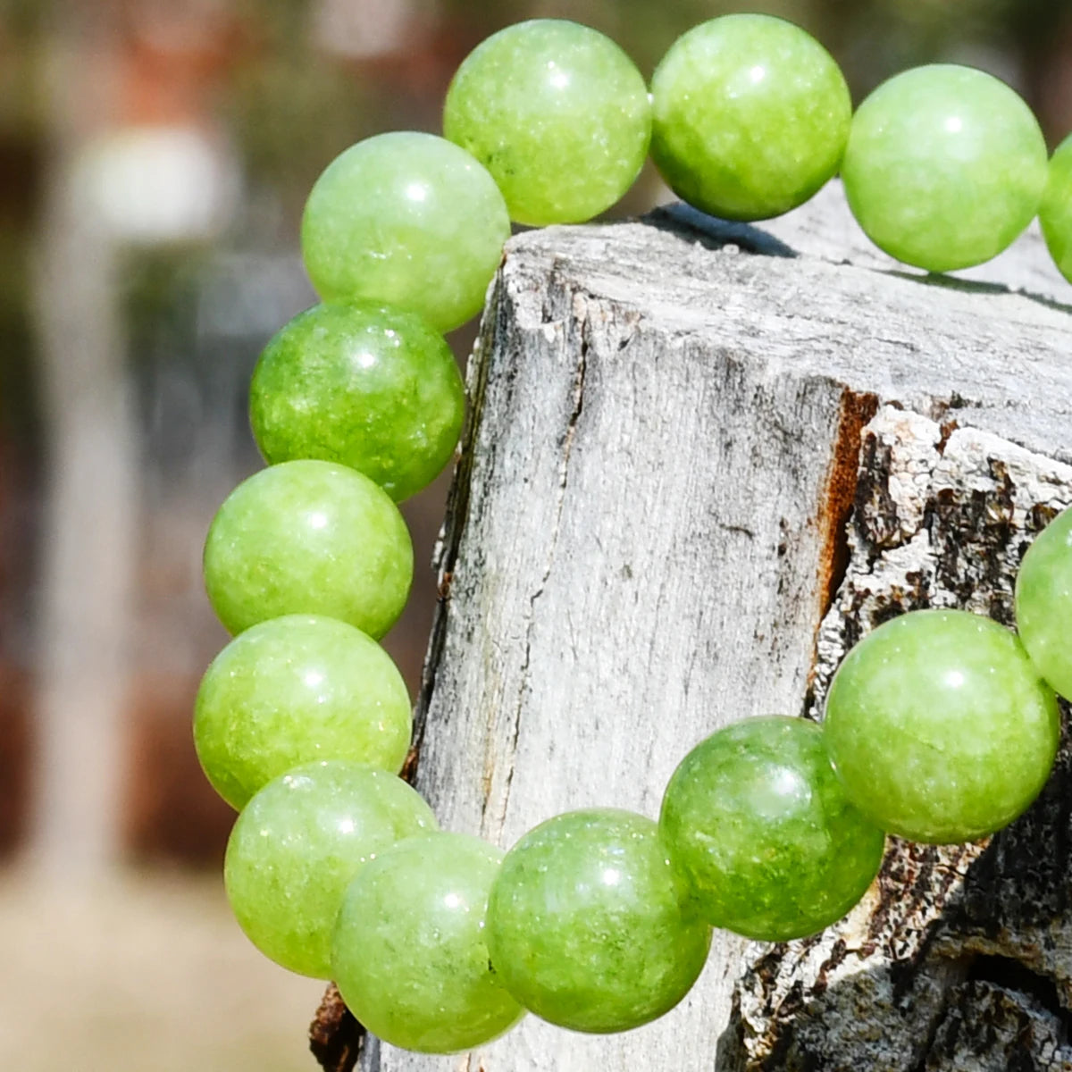 Green Peridot Round Beaded Bracelet Bohemian Women's Surf Vacation Daily Handmade Jewelry