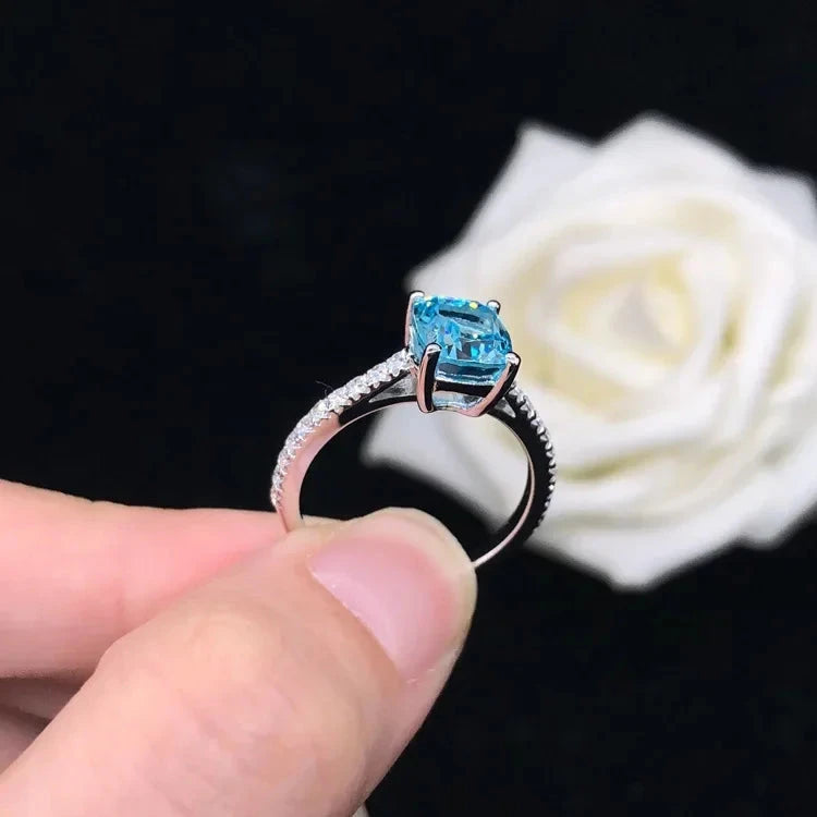 Aquamarine Ring Hand Jewelry