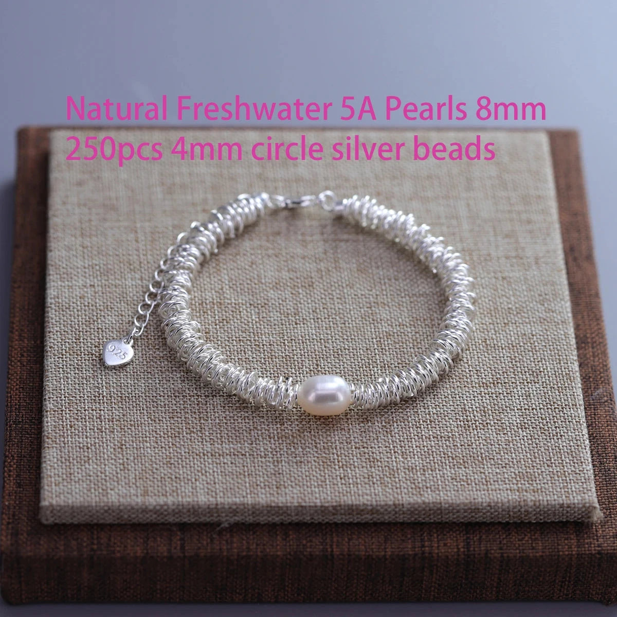 925 Sterling Silver Natural Pearl BraceletYC021