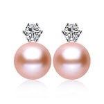 Classic Princess Earrings 100% Real Freshwater Pearl EarringPinkCHINA