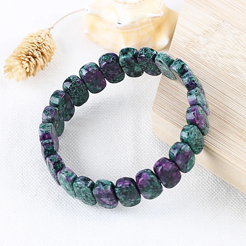 Natural Ruby And Zoisite Beaded Bracelet