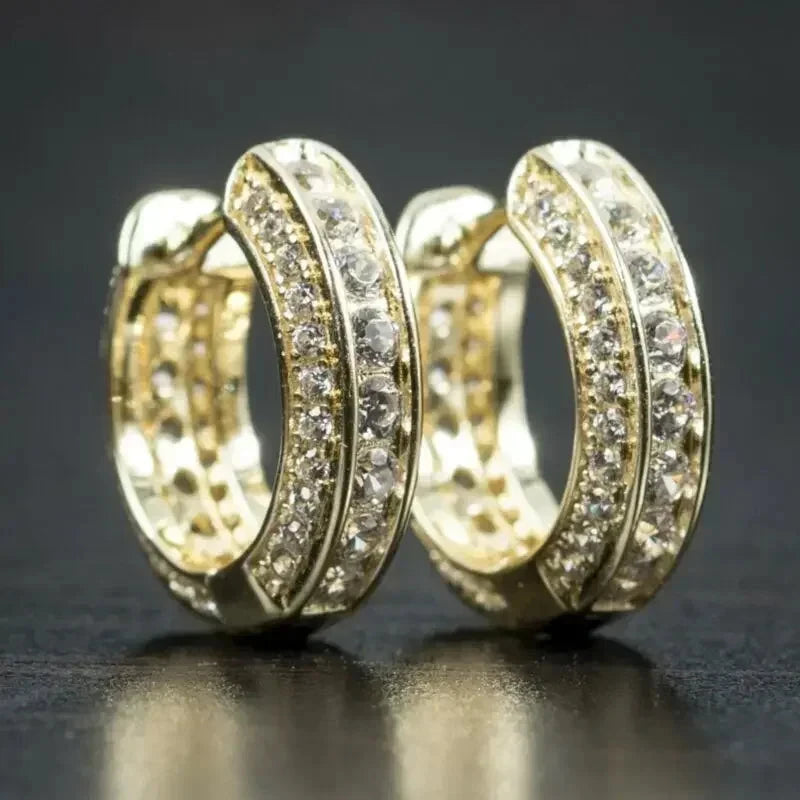 Versatile Women’s Hoop Earrings with Cubic ZirconiaE712
