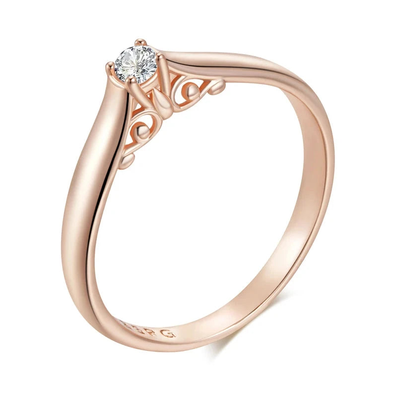 585 Rose Gold Color Natural Zircon Wedding RingsZ14268
