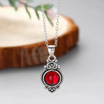 Gorgeous Carved Bohemian Garnet Pendant Necklace