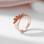 Red Leaf Zircon Ring for Women – 585 Gold Color