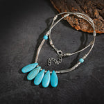 2024 Ethnic Hand Pendant Necklace Vintage TurquoisesNA2169