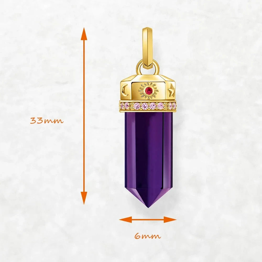 Yellow-Gold Plated Pendant with Amethyst