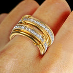 Stainless Steel Jewelry 4pcs Luxury Zircon Stack Rings