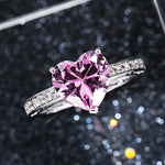 Silver Plated Heart Cubic Zirconia Engagement Ring for Women Wholesale Size 5-11 Fashionable Wedding Band Jewelry Accessory