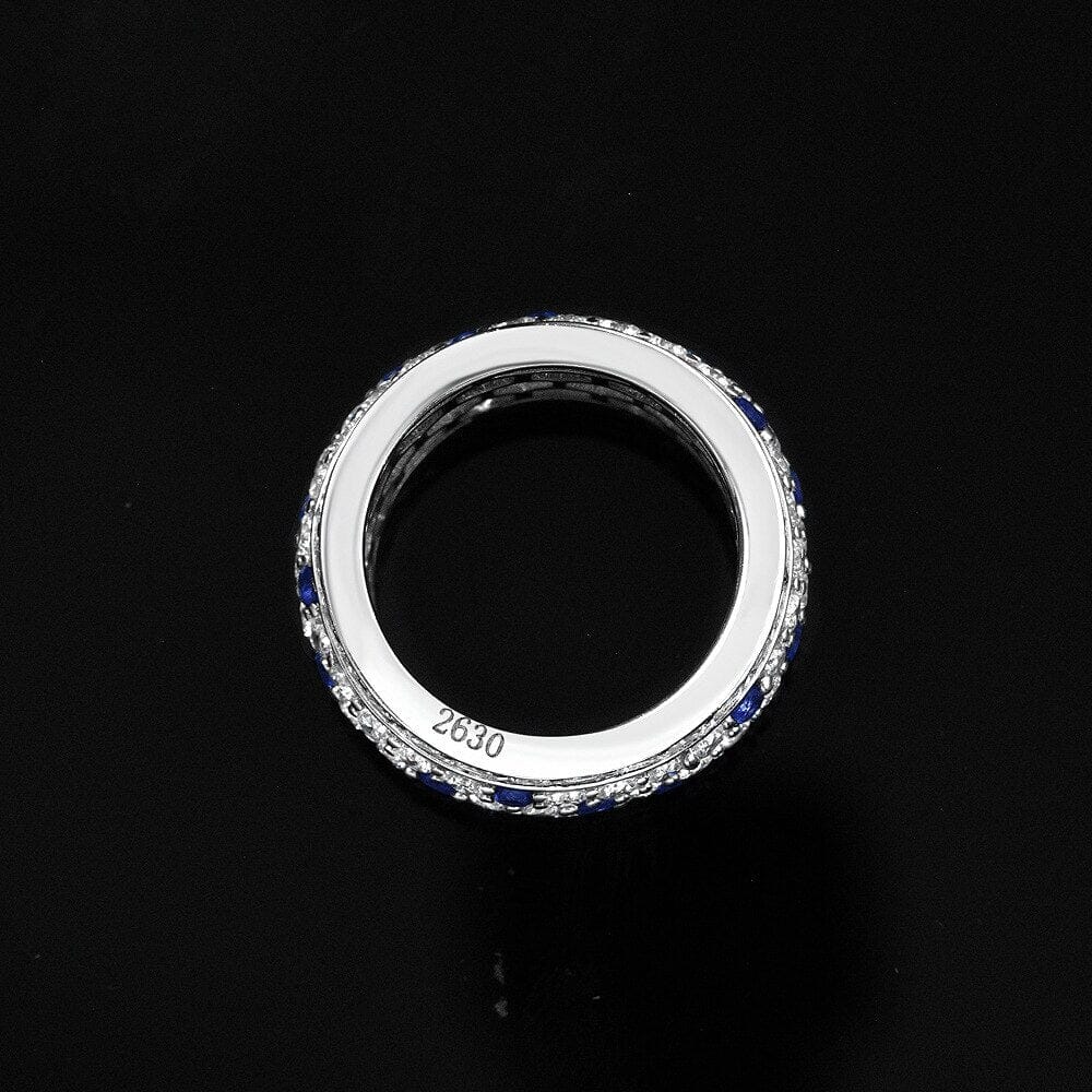 Sapphires and Diamonds 925 Sterling Silver RingRing