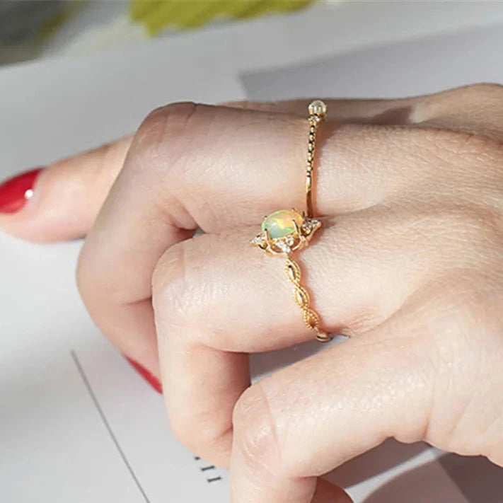 Opal Zircon Ring Luxury