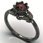 Women’s Black Flower Engagement RingDG197017