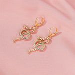 Distorted Geometric Snake Pendant Earrings for Women