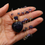 Natural Stone Amethyst Perfume Bottle Pendant