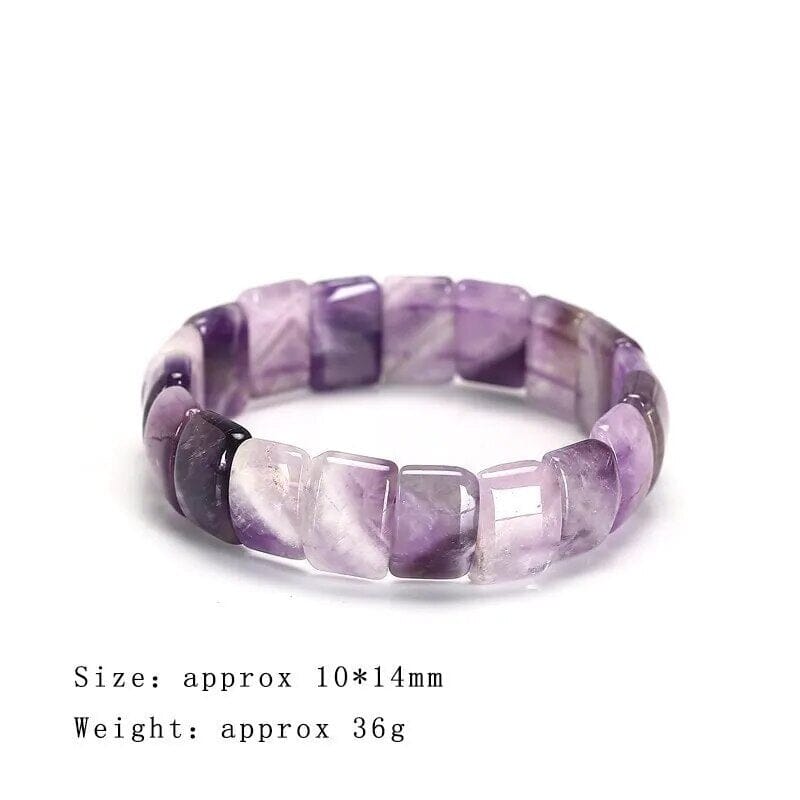 Purple Amethyst Rose Quartz Square Beads BraceletBracelets