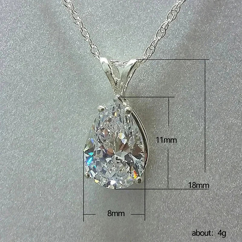 Aquamarine Zircon Pendant 925 Sterling Silver