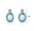 Oval 1ct Natural Sky Blue Topaz 925 Sterling Silver Stud Earrings