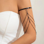 Boho Crystal Pendant Cuff Open BanglesBlack Color 1CHINA