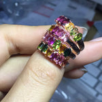 Natural Tourmaline Gemstone 925 Sterling Silver Ring