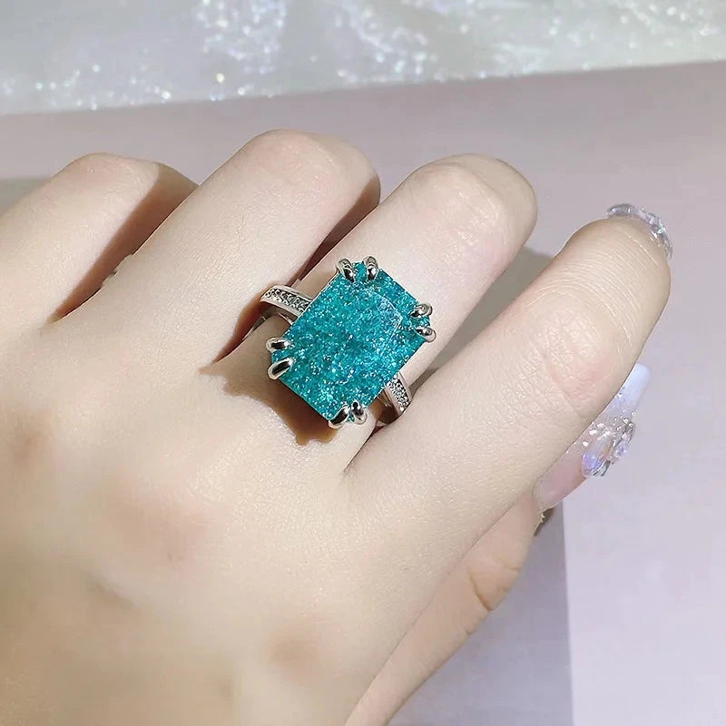Paraiba Tourmaline Gemstones Ring for Charm Lady